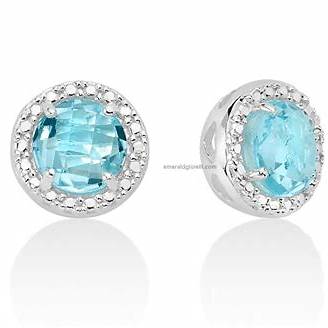 MILUNAMiluna ERD2580 Women's Earrings - 925 Sterling Silver with Round Blue TopazJEWELRYEcecile