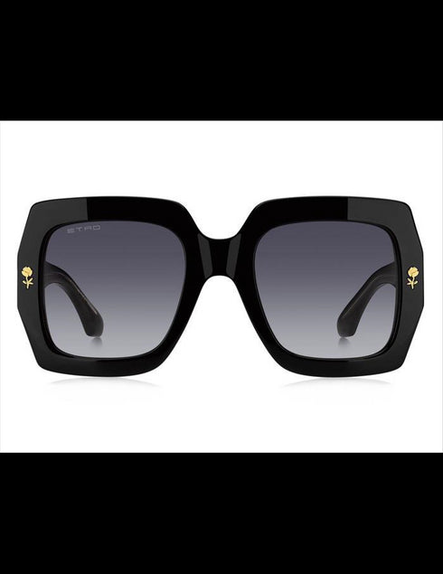 Etro 0011/S 807-9O Women's Square Sunglasses - Black Frame, Gray Gradient Lenses