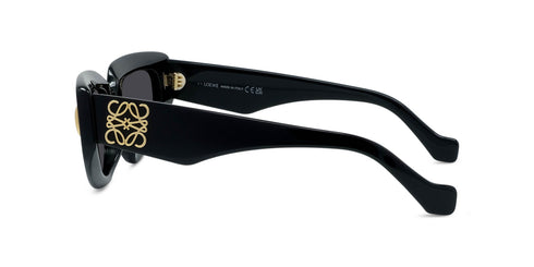 LOEWELoewe Anagram LW40160I 51 mm Cat - Eye Sunglasses – Black Acetate Frame, Grey Lens, Gold Anagram DetailEYEWEAREcecile