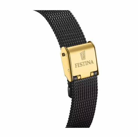 FESTINAFestina F20629/2 Women's Automatic Skeleton Watch – Gold Case, Black Mesh StrapWATCHESEcecile