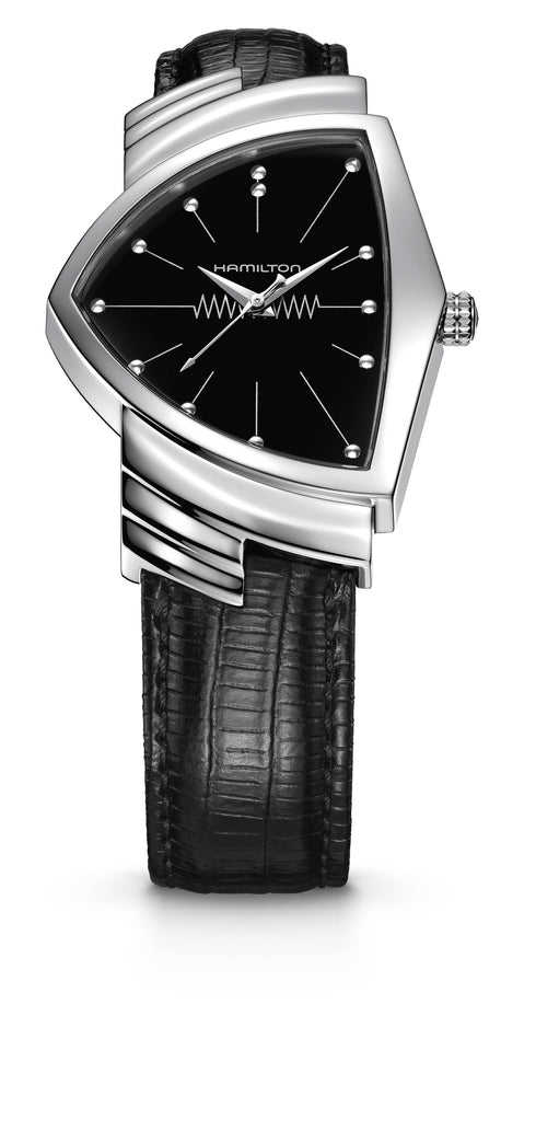 Hamilton Ventura Quartz H24411732 - Acero inoxidable, esfera negra, 32mm x 50mm