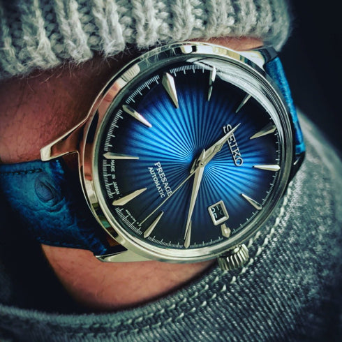 SEIKOSeiko Presage SRPB41J1 "Blue Moon" Automatic Men's Watch - 40.5mm Stainless Steel, Blue Sunburst DialWATCHESEcecile