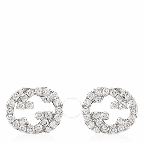 Gucci - Boucles d'oreilles en or blanc 18 carats avec diamant 0,38 ct YBD729408003