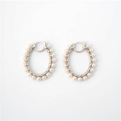 Majorica Ada Hoop Earrings 16463.01.2.000.010.1 – 925 Silver, 4mm White Pearls