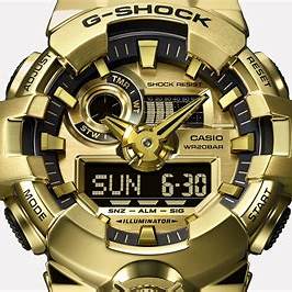 CASIO G - SHOCKCasio G - Shock GM - 700G - 9AER Men's Analog - Digital Watch - Gold - Tone Stainless Steel Bezel, Black Resin Band, 200m Water ResistanceWATCHESEcecile