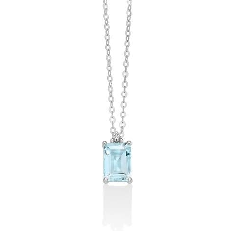 MILUNAMiluna CLD4531 Necklace - White Gold with Aquamarine PendantJEWELRYEcecile