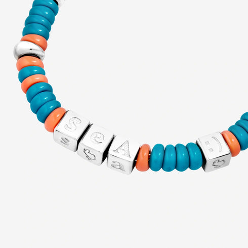 DoDo Rondelle Tēnaka Bracelet DBC4003RONDEOTCAGS – 925 Sterling Silver & Recycled Plastic, Size L