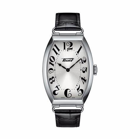TISSOTTissot Heritage Porto Unisex Watch - Silver Dial, Stainless Steel Tonneau Case, Black Leather StrapWATCHESEcecile