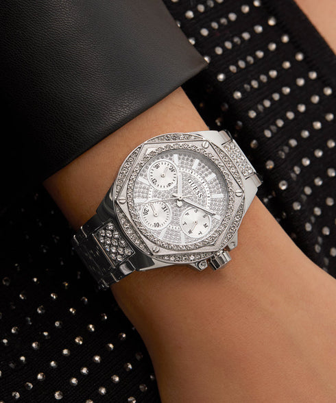 Guess Envy GW0878L1 Women’s Multi‑Function Watch – Silver, 38 mm