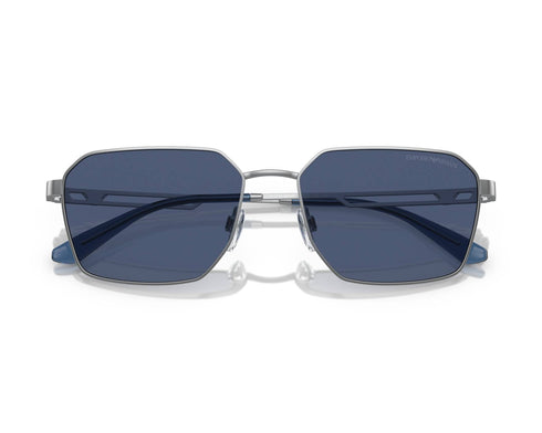 EMPORIO ARMANIEmporio Armani EA2160 304580 Men's Sunglasses - Matte Silver Frame, Dark Blue Lenses, 52mmEYEWEAREcecile