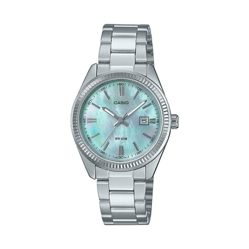 CASIO & VINTAGECasio LTP - 1302DS - 2AVDF Women's Analog Watch - Stainless Steel Band, Mother - of - Pearl DialWATCHESEcecile