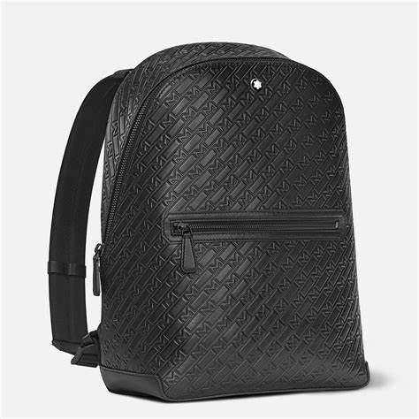 Montblanc M_Gram 4810 Backpack with M LOCK 4810 Buckle - Black Leather, 'M' Motif Pattern