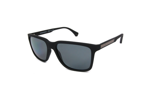 Occhiali da sole Emporio Armani EA 4047 5063/81 - Montatura nera opaca, lenti polarizzate grigie