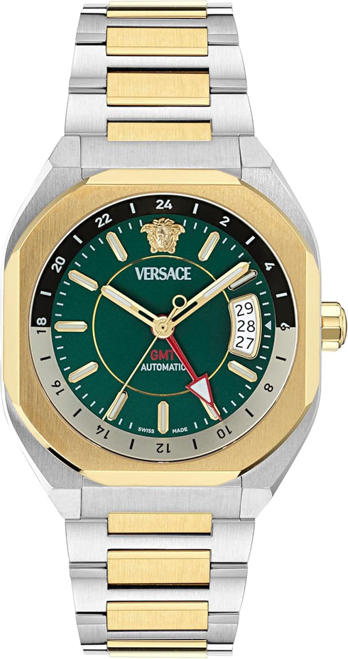 Versace VE0I00325 V-Contempo GMT Automatic Watch – Green Dial, 40 mm