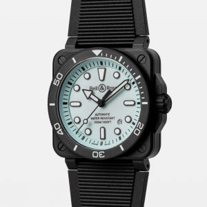 Bell & Ross BR 03 Diver Full Lum Ceramic BR03A-D-LM-CE/SRB - Cassa nera opaca 42 mm, quadrante blu pallido Super-LumiNova