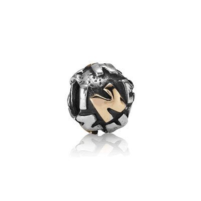PANDORAPandora 790298N Retired Two - Tone Letter 'N' Charm - Sterling Silver & 14k GoldBIJOUXEcecile