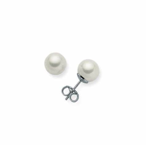 MILUNAMiluna PPN445BMV3 Women's Pearl Stud Earrings - 18K White Gold, 4 - 4.5mm White PearlsJEWELRYEcecile