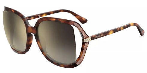 Jimmy Choo TILDA/G/S 086/JL Damen-Sonnenbrille - 60mm, Rahmen in dunklem Havanna mit braunen Verlaufsgläsern