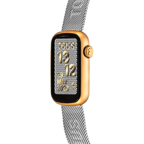Tous T-Band Mesh Smartwatch 3000132600 – Gold Aluminium Case, Steel Bracelet
