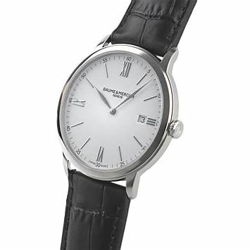 BAUME&MERCIERBaume & Mercier Classima MOA10323 Men's Watch - 40mm Stainless Steel Case, White Dial, Black Leather StrapEYEWEAREcecile