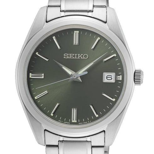 SEIKOSeiko SUR527P1 Men's Quartz Watch - Green Dial, Stainless Steel BraceletWATCHESEcecile