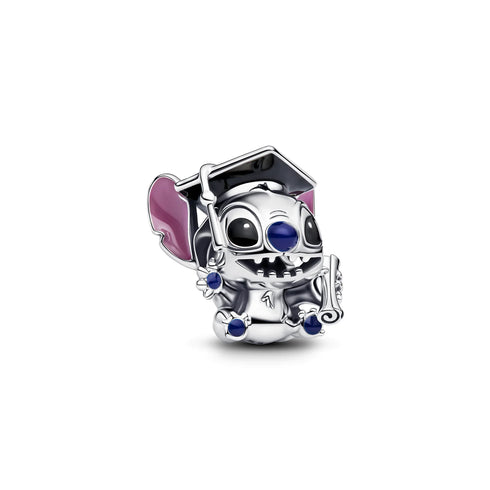 Pandora Disney Stitch Graduation Charm 793789C01 - Sterling Silver with Enamel Details