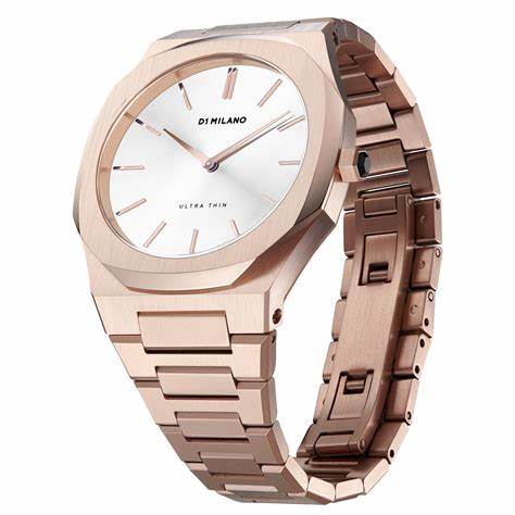 D1 MILANOD1 Milano Ultra Thin Rose Cloud UTBL09 Women's Watch - Rose Gold Stainless Steel, White Dial, 34mmWATCHESEcecile