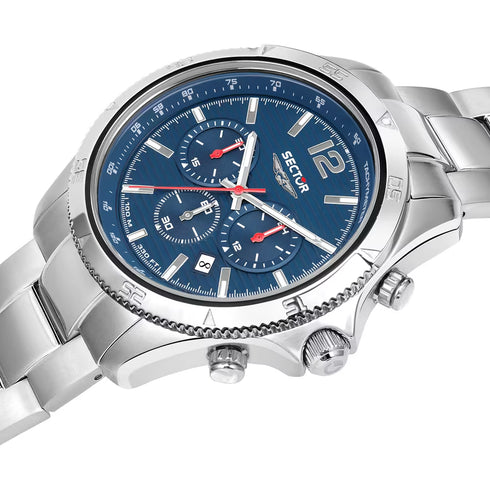 Sector 650 R3273631003 Cronógrafo - 45mm Esfera Azul Reloj de Hombre de Acero Inoxidable