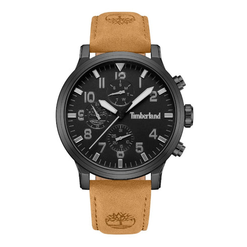 TIMBERLANDTimberland TDWGF0055701 Driscoll Chronograph – Black Dial, 46mm Steel Case, Brown Leather StrapWATCHESEcecile