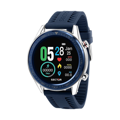 Sector S-02 Unisex Smartwatch - 46mm Alloy Case, Nylon Strap, Heart Rate Monitor, Multi-Sport Modes