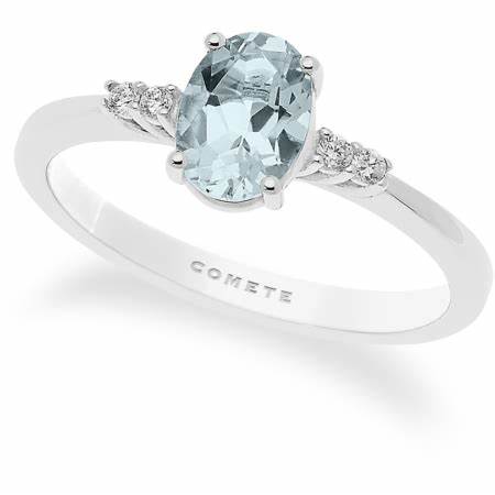 COMETEComete Fantasia Acquamarina & Diamond Ring ANQ296 – 18K White Gold 0.7 ctBIJOUXEcecile