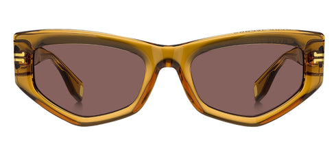 Lunettes de soleil yeux de chat Marc Jacobs MJ 1028/S 40G/70 pour femme - monture jaune transparent, verres bruns
