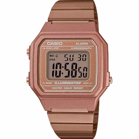 CASIO & VINTAGECasio B - 650WC - 5A Vintage Digital Watch - Rose Gold Stainless Steel BandWATCHESEcecile