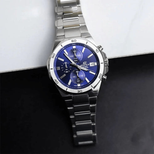 CASIO EDIFICECasio Edifice EFV - 640D - 2BVUDF Men's Chronograph Watch - Blue Dial, Stainless Steel BraceletWATCHESEcecile