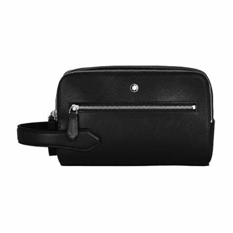 MONTBLANCMontblanc Sartorial Leather Washbag 198866 - Black Saffiano Leather, Dual - Zip DesignLEATHER GOODSEcecile