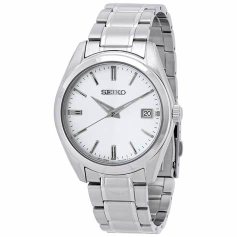 SEIKOSeiko SUR307P1 Men's Quartz Watch - Silver Dial, Stainless Steel BraceletWATCHESEcecile