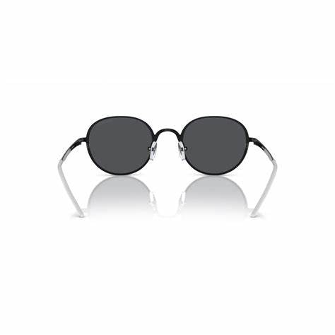 Emporio Armani EA2151 337487 Unisex Sunglasses - Shiny White/Black Frame, Dark Grey Lenses, 48mm