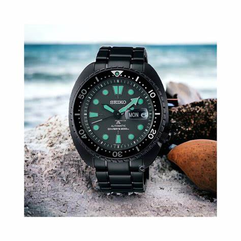 Seiko Prospex SRPK43K1 Reloj de buceo automático para hombre - Esfera negra, brazalete de acero inoxidable negro