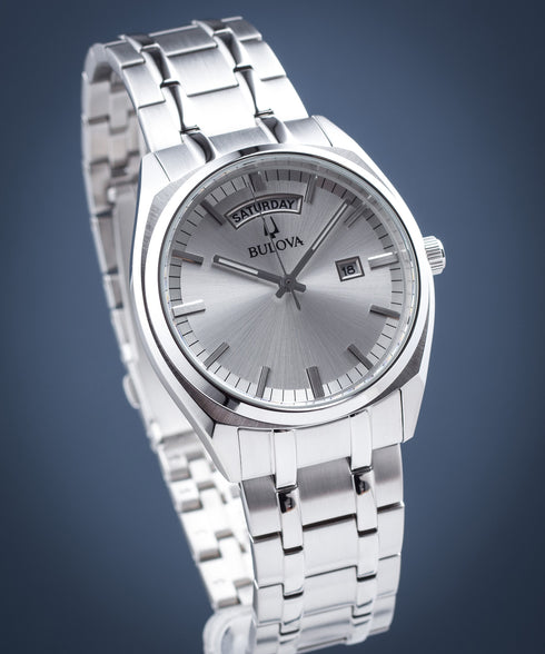 Orologio Bulova Surveyor 96C127 Uomo - Quadrante argento, bracciale in acciaio inossidabile