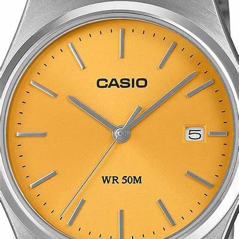 CASIO & VINTAGECasio MTP - B145D - 9AVEF Men's Analog Watch – Yellow Dial with Stainless Steel BraceletWATCHESEcecile