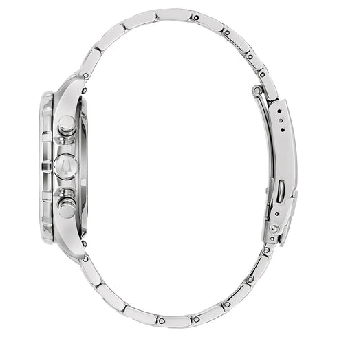 Bulova Marine Star 96B467 Cronografo da uomo - Acciaio inossidabile 43mm, quadrante nero, vetro zaffiro, 100M WR