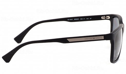 Occhiali da sole Emporio Armani EA 4047 5063/81 - Montatura nera opaca, lenti polarizzate grigie