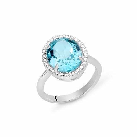 MILUNAMiluna LID3465 Women's Ring - 925 Silver with Oval Blue TopazJEWELRYEcecile