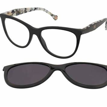 CAROLINA HERRERACarolina Herrera HER 0259/CS Sunglasses with Clip - On - Black Frame, Grey Polarized Lenses, 54mmEYEWEAREcecile