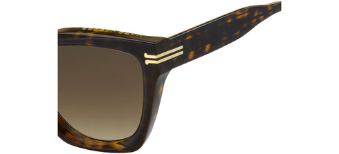 Lunettes de soleil yeux de chat pour femme Marc Jacobs MJ 1000/S KRZ/HA - monture havane, verres dégradés marron