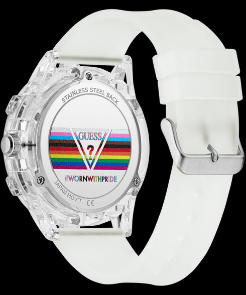 Guess King Rainbow GW0908G3 Men’s Multifunction Watch – Clear Case, 48 mm
