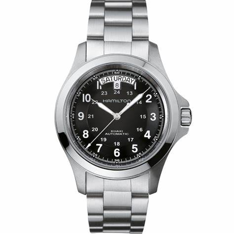 Hamilton Khaki Field King Auto H64455133 - 40mm Edelstahl, schwarzes Zifferblatt