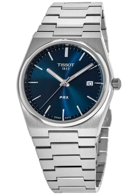 Tissot PRX T137.410.11.041.00 Reloj de cuarzo para hombre - 40mm Acero inoxidable, esfera azul