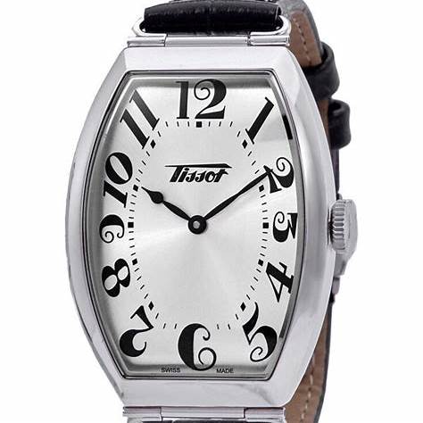 TISSOTTissot Heritage Porto Unisex Watch - Silver Dial, Stainless Steel Tonneau Case, Black Leather StrapWATCHESEcecile