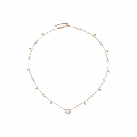 Gucci - Collier à diamants en or rose 18 carats - Modèle YBB729402001